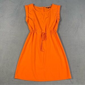 Alex + Alex Women’s Orange Mini Dress, Cap Sleeves, Tie at Waist, size 0
